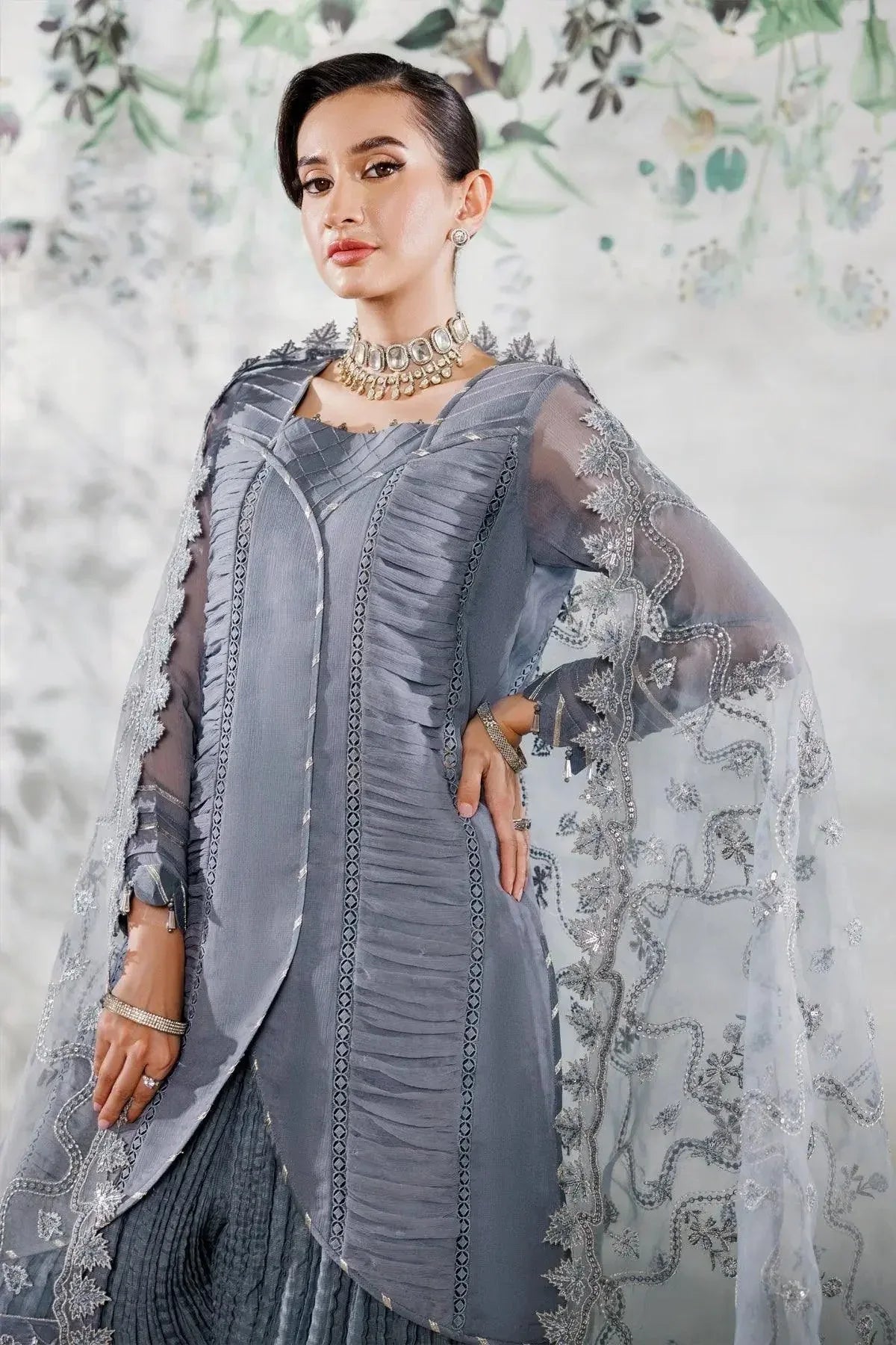 Alizeh | Ready to wear | Grey Dress 3 piece - RTW1019 - Rang-e-Khaas