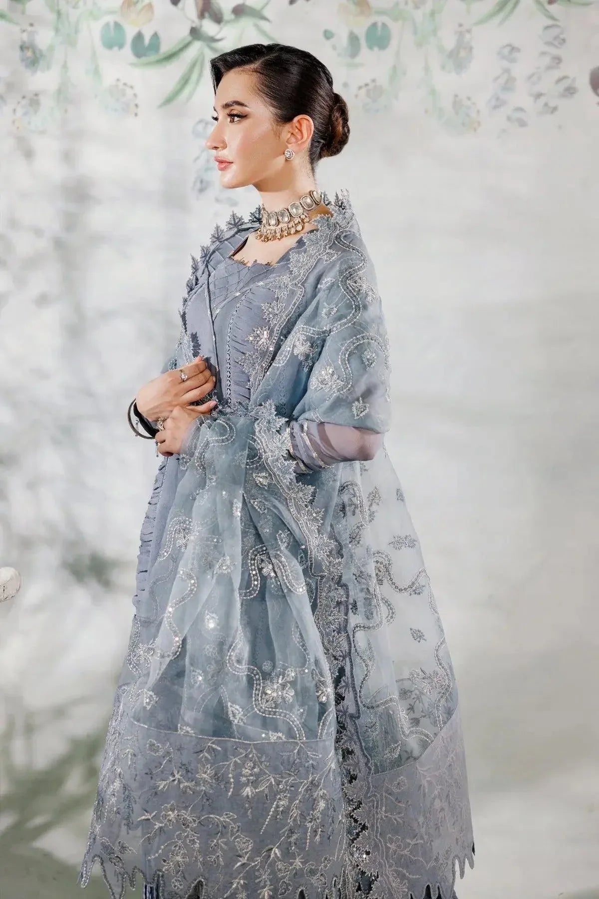 Alizeh | Ready to wear | Grey Dress 3 piece - RTW1019 - Rang-e-Khaas
