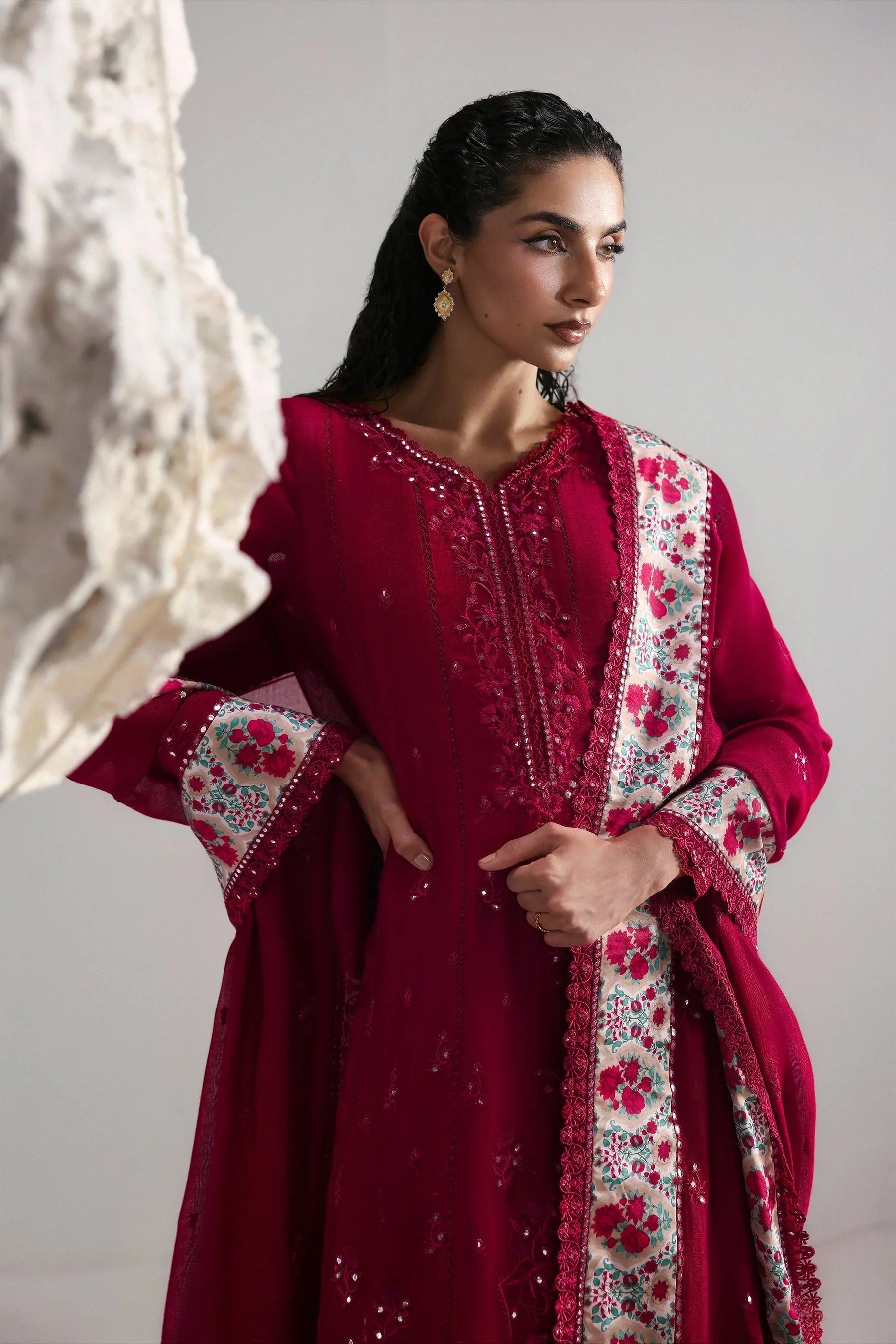 Afrozeh | Slate Ready to Wear | Roselith - Rang-e-Khaas