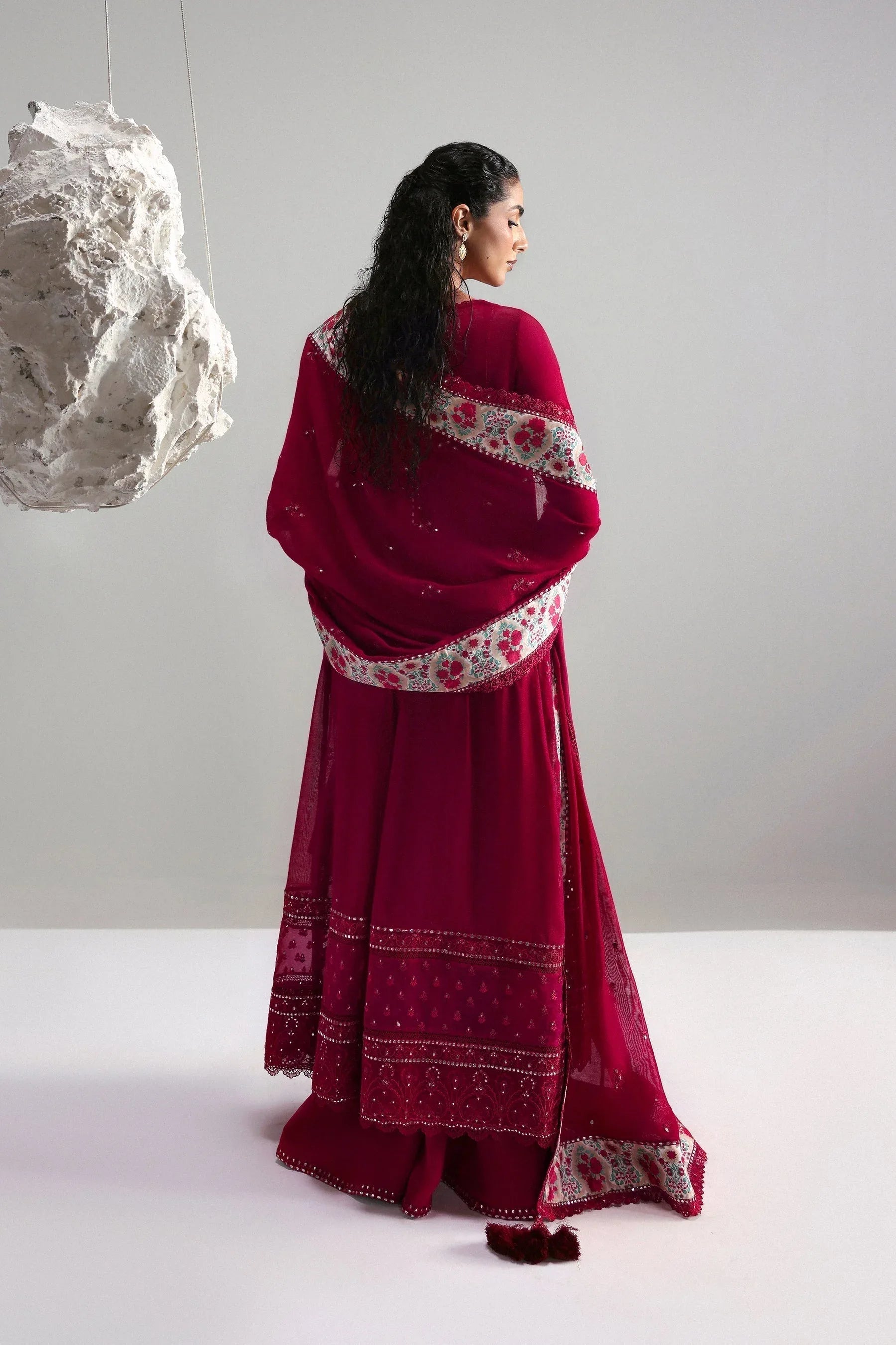 Afrozeh | Slate Ready to Wear | Roselith - Rang-e-Khaas