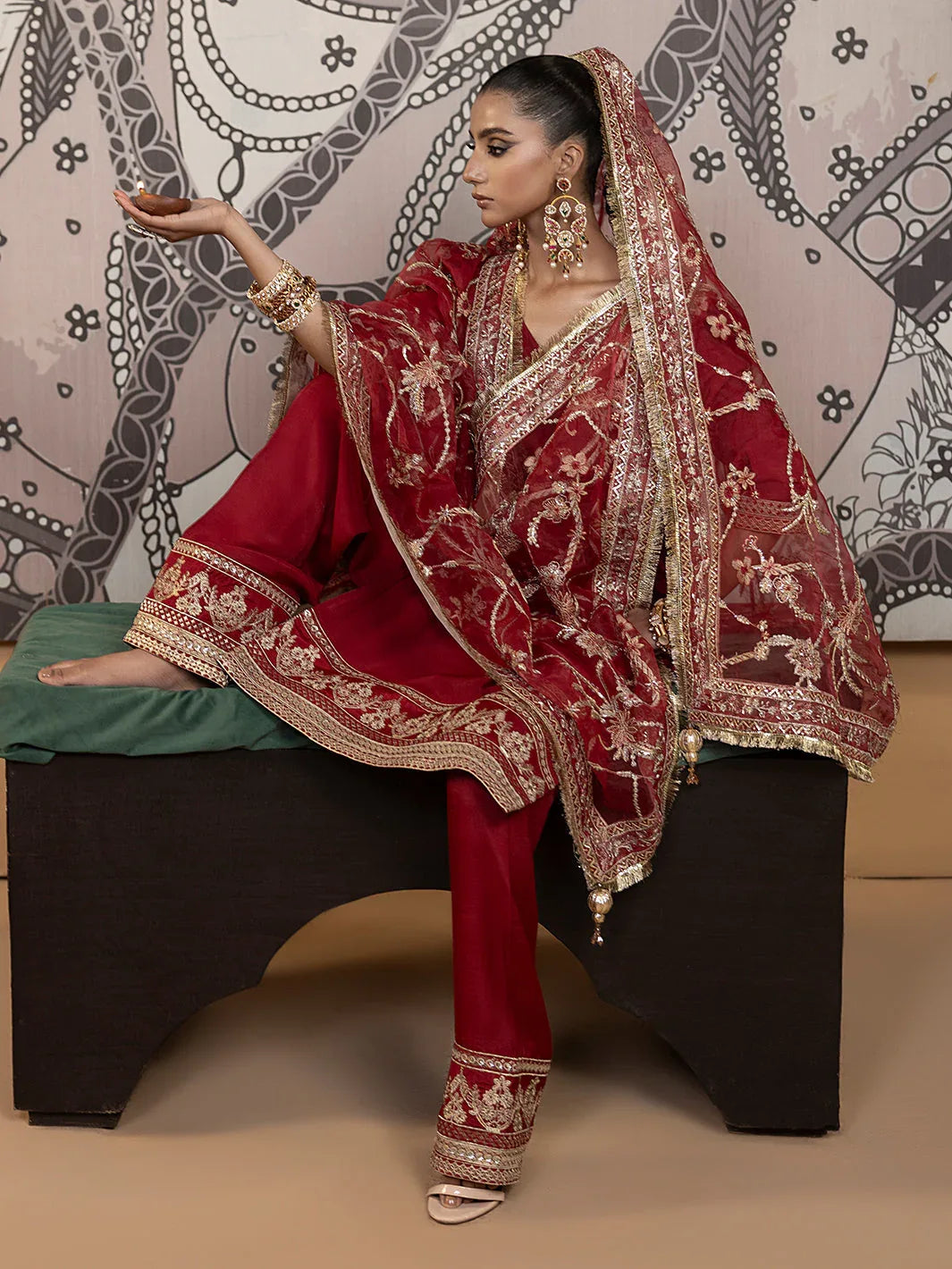 Hem Stitch | Raw Silk Edit 25 | Rose - Rang-e-Khaas