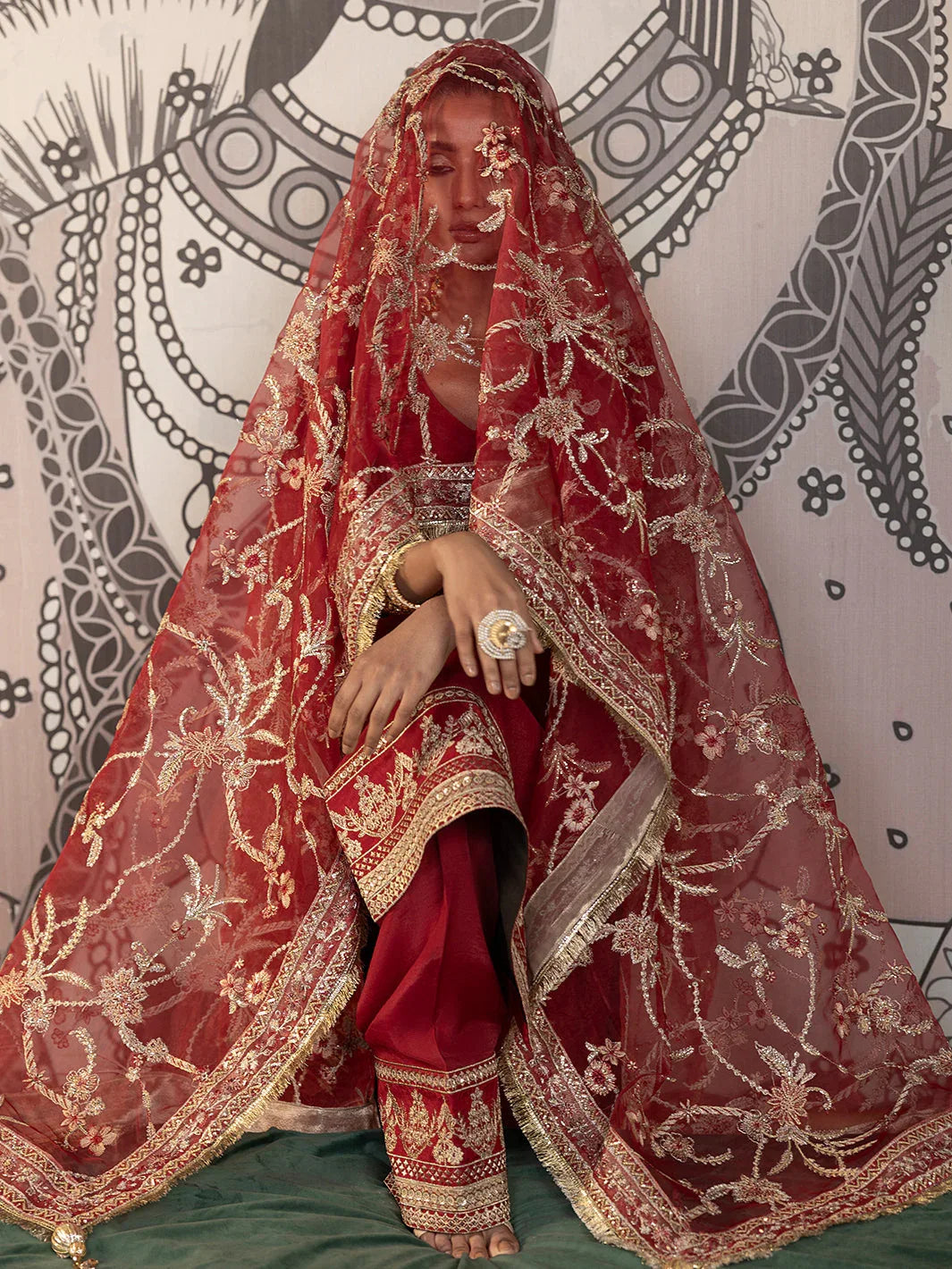 Hem Stitch | Raw Silk Edit 25 | Rose - Rang-e-Khaas