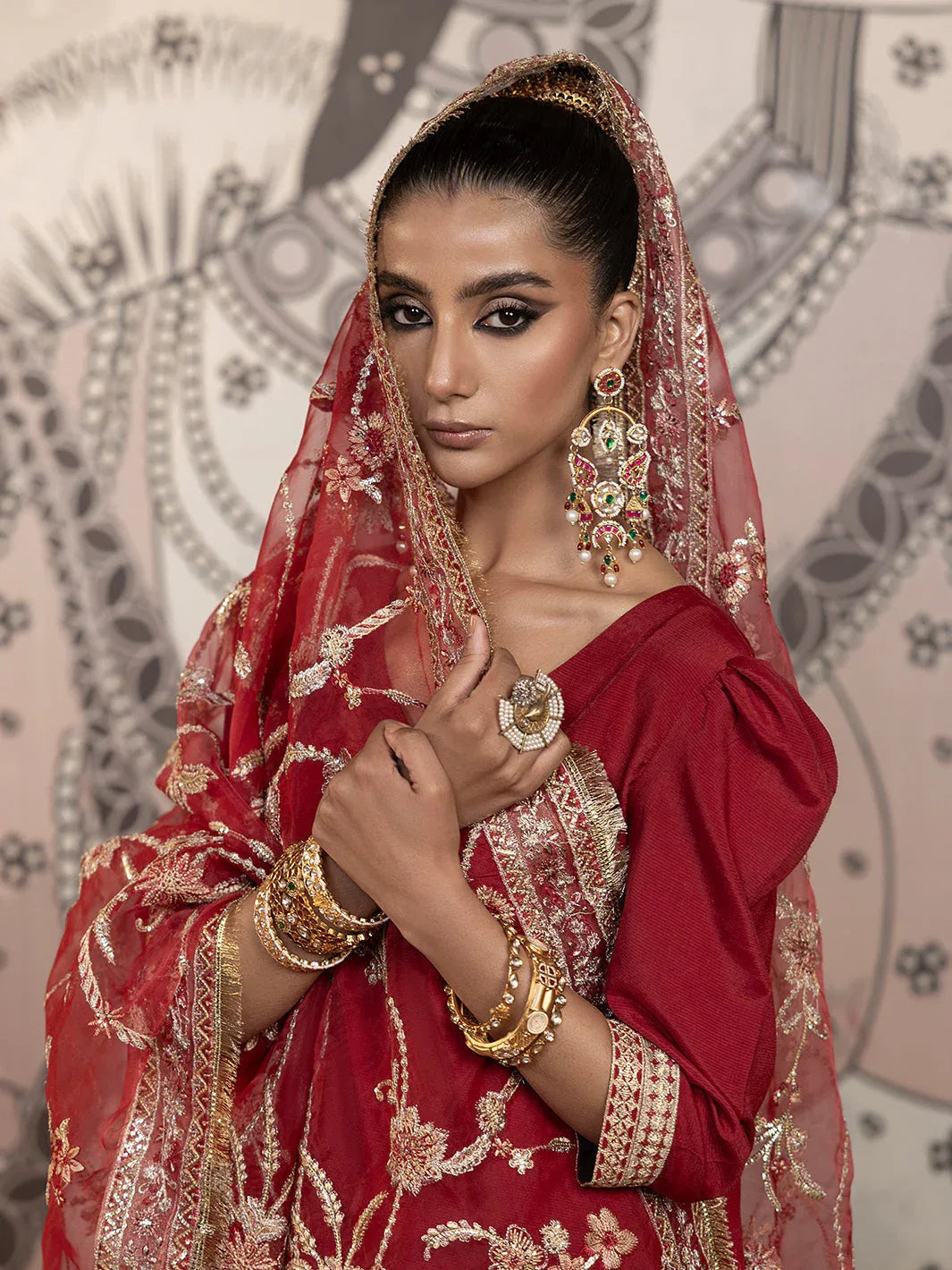Hem Stitch | Raw Silk Edit 25 | Rose - Rang-e-Khaas