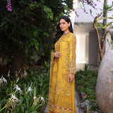 Noor by Saadia Asad | Luxury Chikankari Lawn24 | D8-B Mustard