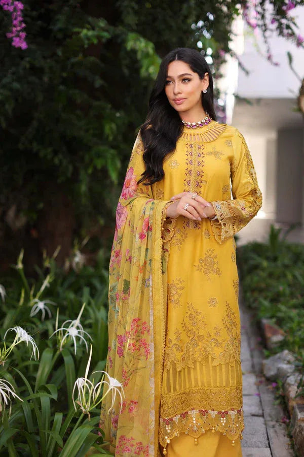 Noor by Saadia Asad | Luxury Chikankari Lawn24 | D8-B Mustard - Rang-e-Khaas