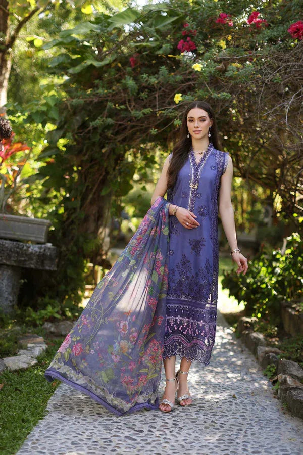 Noor by Saadia Asad | Luxury Chikankari Lawn24 | D8-A Purple - Rang-e-Khaas