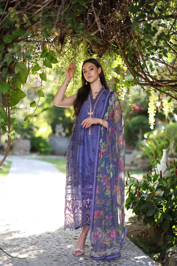 Noor by Saadia Asad | Luxury Chikankari Lawn24 | D8-A Purple