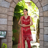 Noor by Saadia Asad | Luxury Chikankari Lawn24 | D12-A Red Chevron