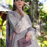 Noor by Saadia Asad | Luxury Chikankari Lawn24 | D1-B Grey Ombre