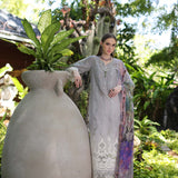 Noor by Saadia Asad | Luxury Chikankari Lawn24 | D1-B Grey Ombre