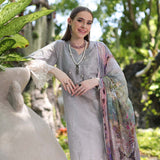 Noor by Saadia Asad | Luxury Chikankari Lawn24 | D1-B Grey Ombre