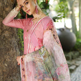 Noor by Saadia Asad | Luxury Chikankari Lawn24 | D1-A Pink Ombre