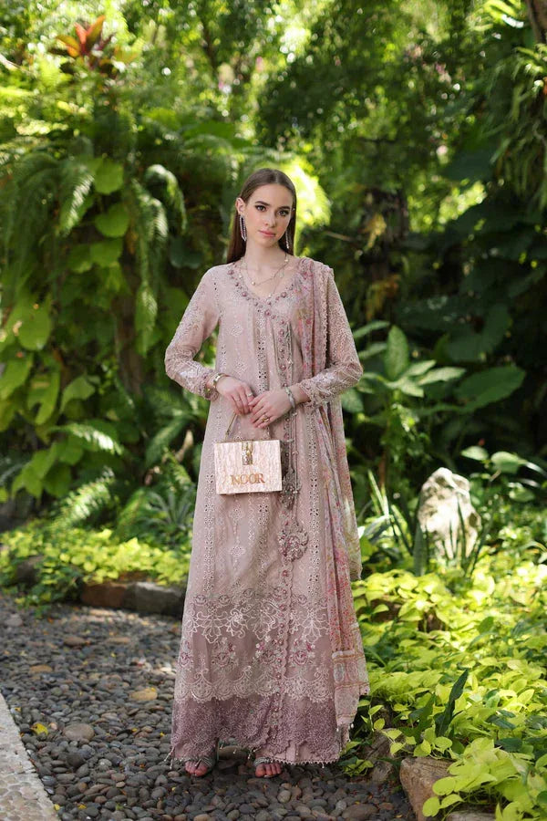 Noor by Saadia Asad | Luxury Chikankari Lawn24 | D3-A Mink Schifli - Rang-e-Khaas