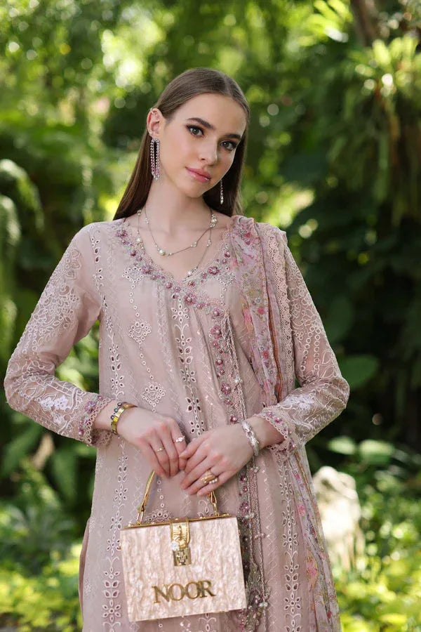 Noor by Saadia Asad | Luxury Chikankari Lawn24 | D3-A Mink Schifli - Rang-e-Khaas