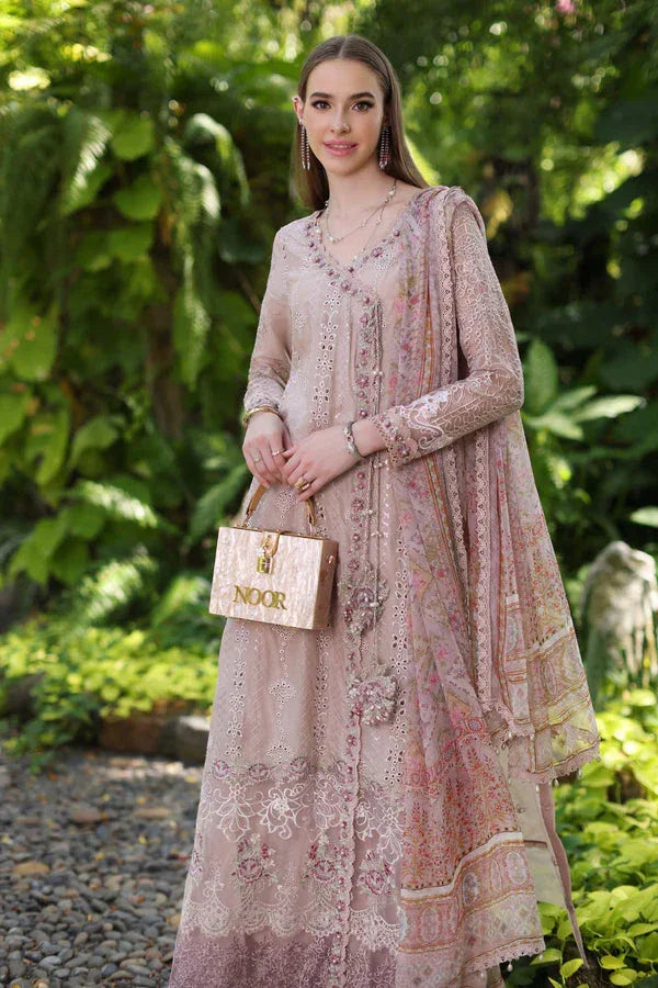 Noor by Saadia Asad | Luxury Chikankari Lawn24 | D3-A Mink Schifli - Rang-e-Khaas