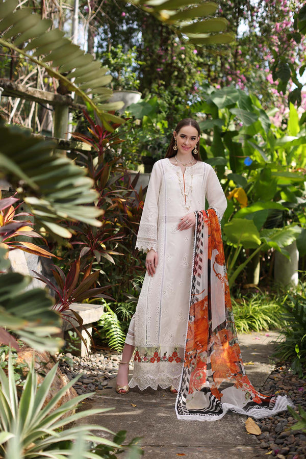 Noor by Saadia Asad | Luxury Chikankari Lawn24 | D6-B White Laser