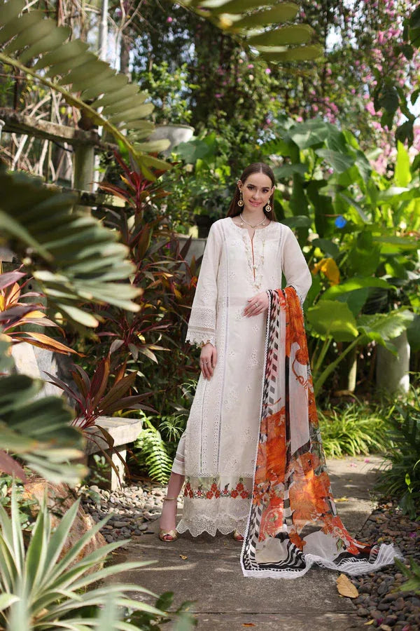 Noor by Saadia Asad | Luxury Chikankari Lawn24 | D6-B White Laser - Rang-e-Khaas