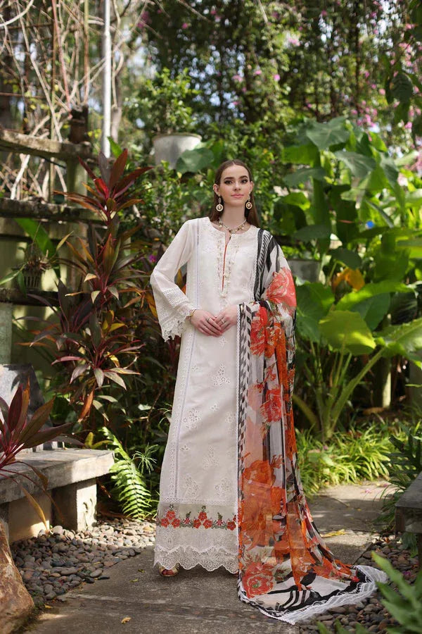 Noor by Saadia Asad | Luxury Chikankari Lawn24 | D6-B White Laser - Rang-e-Khaas