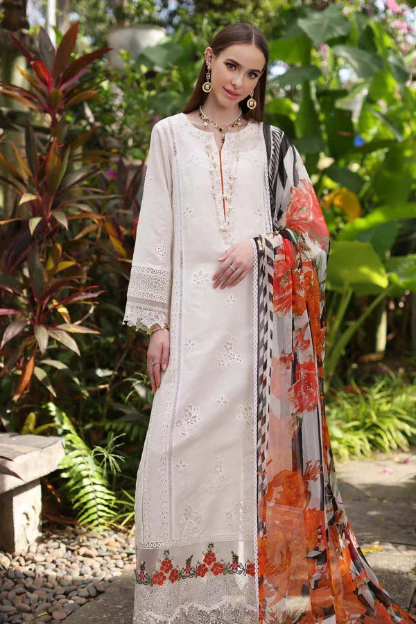Noor by Saadia Asad | Luxury Chikankari Lawn24 | D6-B White Laser - Rang-e-Khaas
