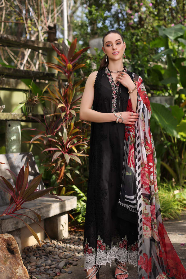Noor by Saadia Asad | Luxury Chikankari Lawn24 | D6-A Black Laser