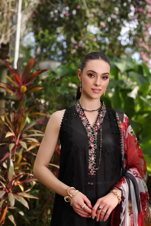 Noor by Saadia Asad | Luxury Chikankari Lawn24 | D6-A Black Laser - Rang-e-Khaas