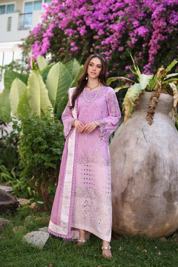 Noor by Saadia Asad | Luxury Chikankari Lawn24 | D9-A Pink - Rang-e-Khaas