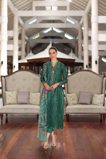 Noor by Saadia Asad | Luxury Chikankari Lawn24 | D4-A Green Laser - Rang-e-Khaas
