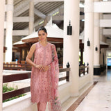 Noor by Saadia Asad | Luxury Chikankari Lawn24 | D4-B Pink Laser