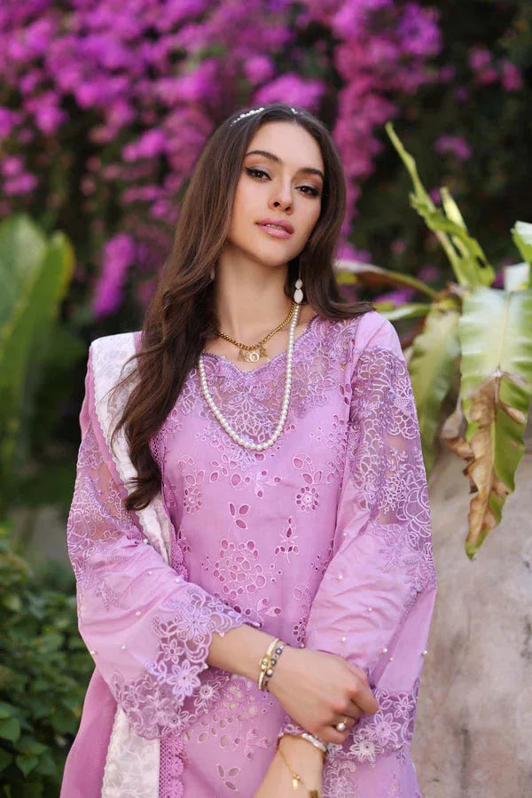 Noor by Saadia Asad | Luxury Chikankari Lawn24 | D9-A Pink - Rang-e-Khaas