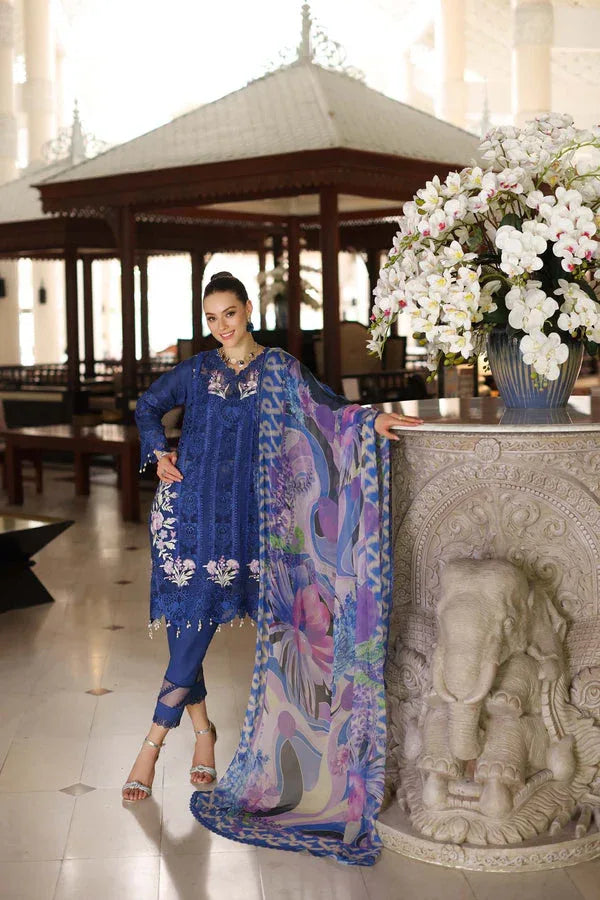 Noor by Saadia Asad | Luxury Chikankari Lawn24 | D10-B Blue Electric - Rang-e-Khaas