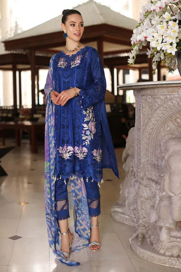 Noor by Saadia Asad | Luxury Chikankari Lawn24 | D10-B Blue Electric - Rang-e-Khaas