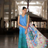Noor by Saadia Asad | Luxury Chikankari Lawn24 | D5-B Blue Ombre