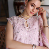 Noor by Saadia Asad | Luxury Chikankari Lawn24 | D11-A Pink Schifli