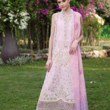 Noor by Saadia Asad | Luxury Chikankari Lawn24 | D11-A Pink Schifli