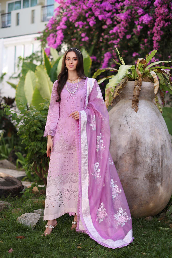 Noor by Saadia Asad | Luxury Chikankari Lawn24 | D9-A Pink