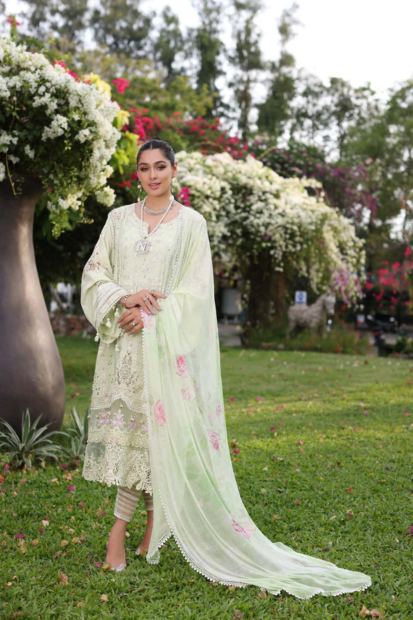 Noor by Saadia Asad | Luxury Chikankari Lawn24 | D11-B Mint Schifli