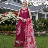 Noor by Saadia Asad | Luxury Chikankari Lawn24 | D10-A FUCHIA