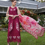 Noor by Saadia Asad | Luxury Chikankari Lawn24 | D10-A FUCHIA