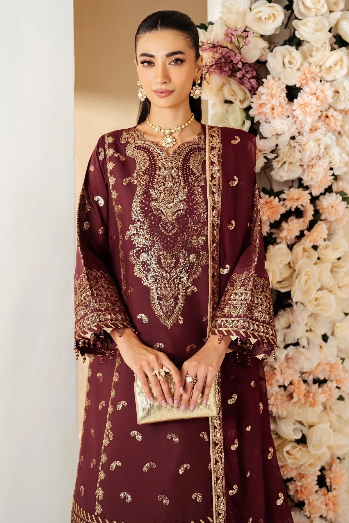 Alizeh | Luxury Raw Silk | AF-RS-01-SALSA - Rang-e-Khaas