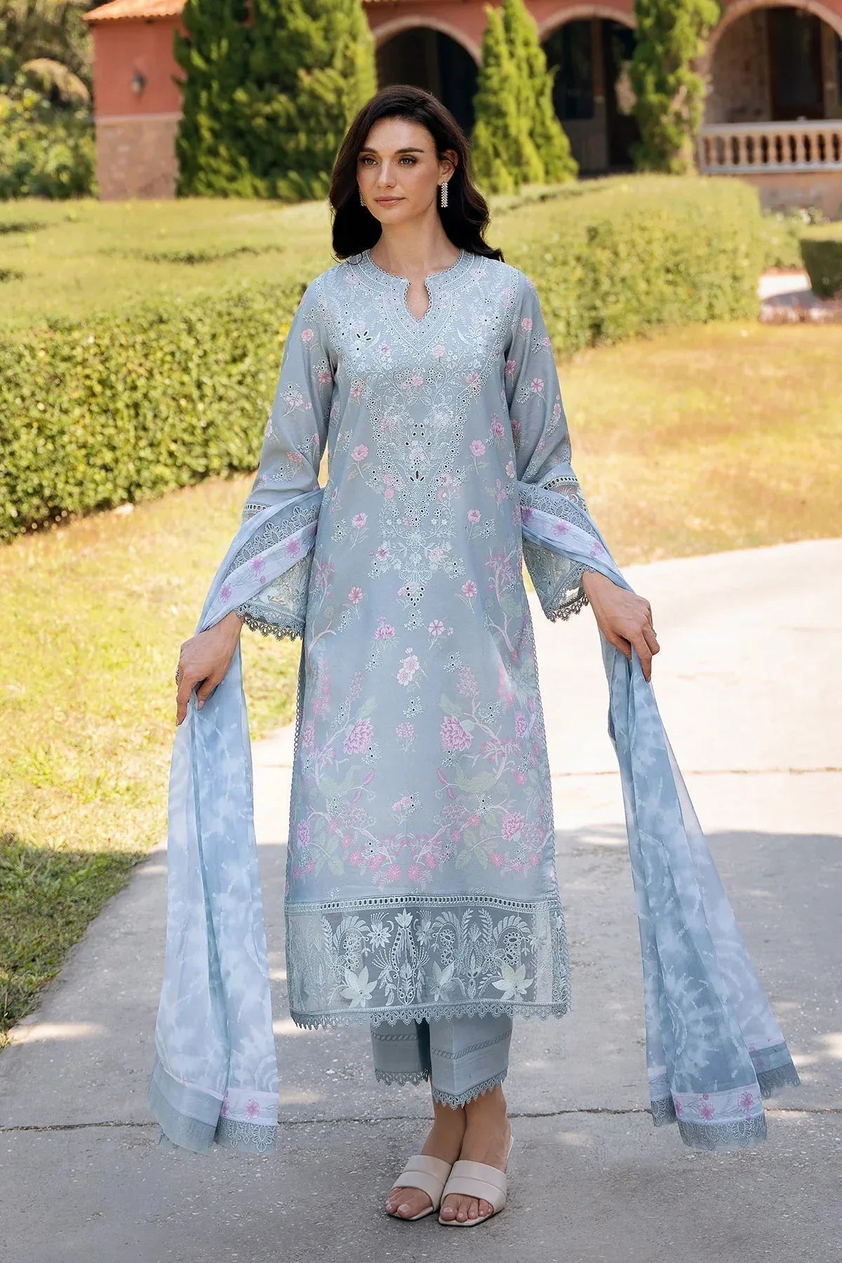Afrozeh | Damask The Holiday Edit '25 - Lawn| Maelis B - Rang-e-Khaas