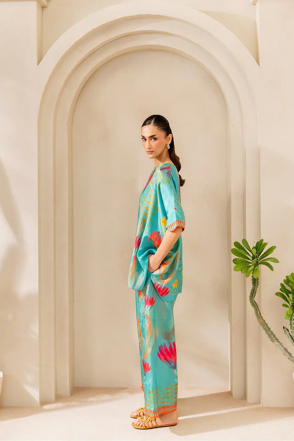 Saira Rizwan | Silk Coords 25 | SUNSET SAMBA - SRSP-25-03 - Rang-e-Khaas