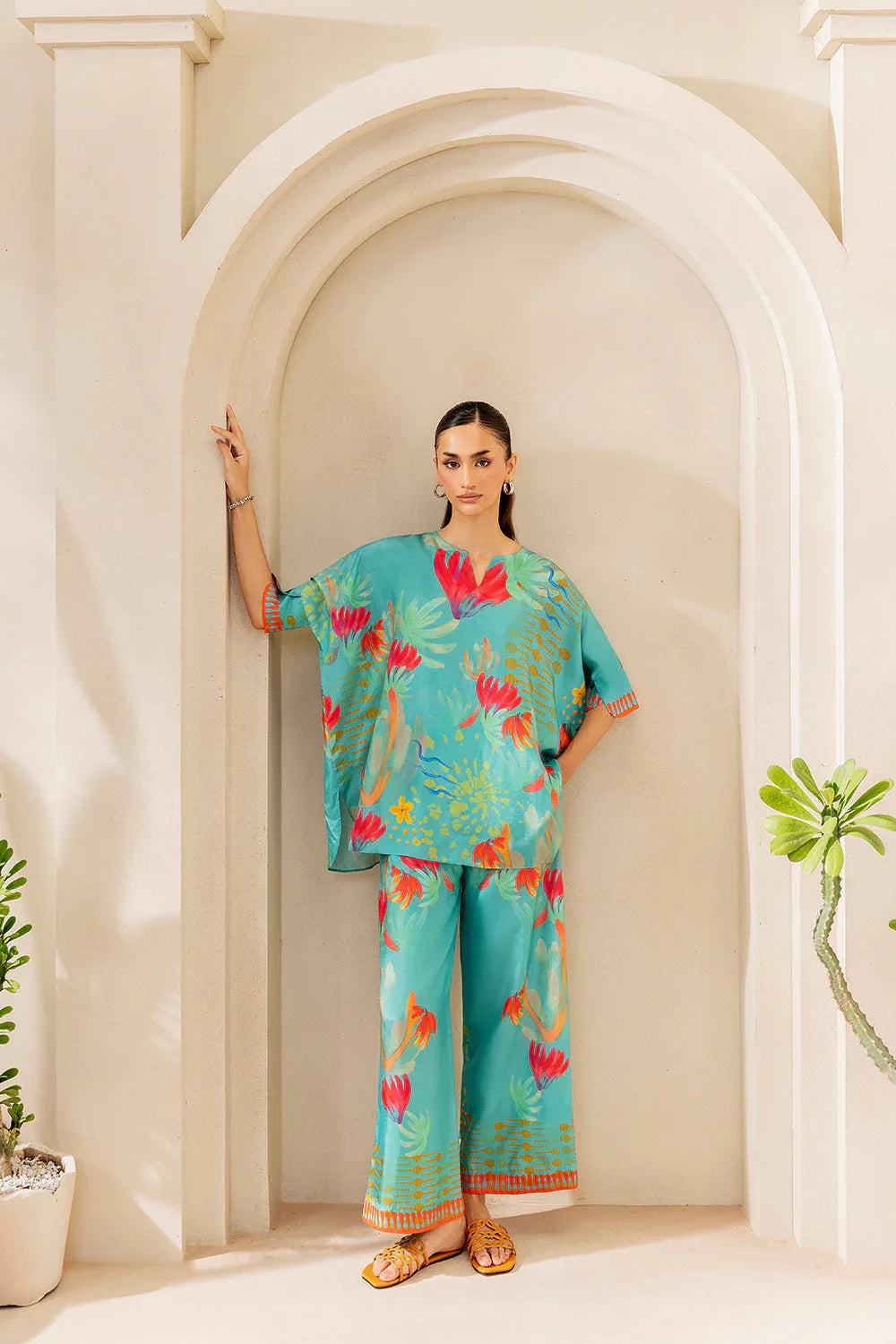 Saira Rizwan | Silk Coords 25 | SUNSET SAMBA - SRSP-25-03 - Rang-e-Khaas
