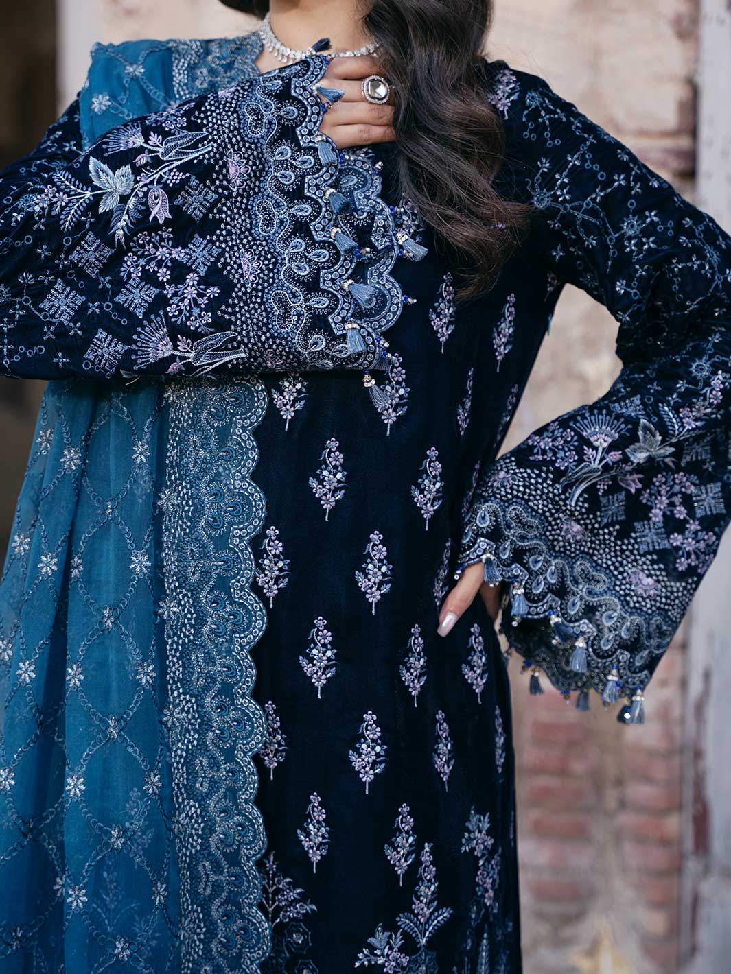 Flossie | Siara Velvet Formals | V-105 - A - Rang-e-Khaas