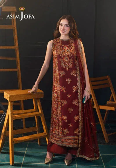 Asim Jofa | Lumiere Formals | AJLFC-05 EMBROIDERED SLUB LAWN - Rang-e-Khaas