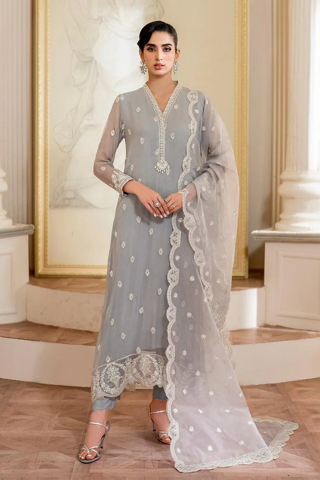 Declare | Chiffon Luxe | DOVE LFP-1108 - Rang-e-Khaas