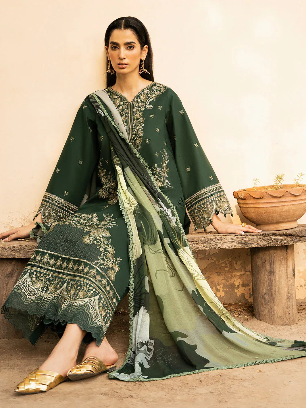 Izel | Dastak Luxury Lawn | ZAIB - Rang-e-Khaas